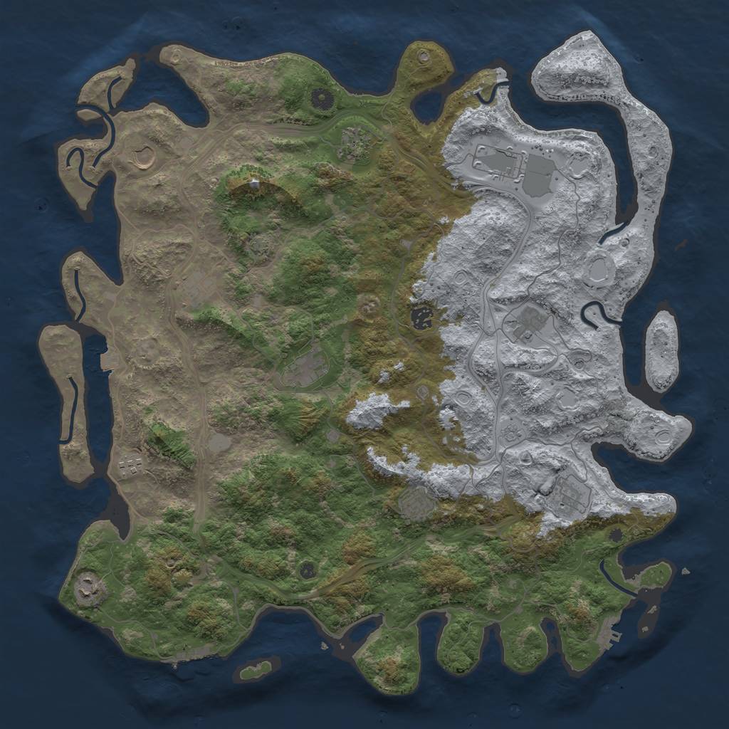 Rust Map: Procedural Map, Size: 4750, Seed: 1201657389, 19 Monuments