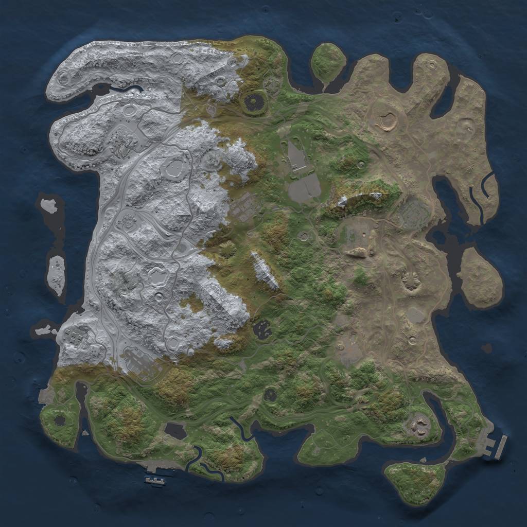 Rust Map: Procedural Map, Size: 4250, Seed: 56051, 19 Monuments