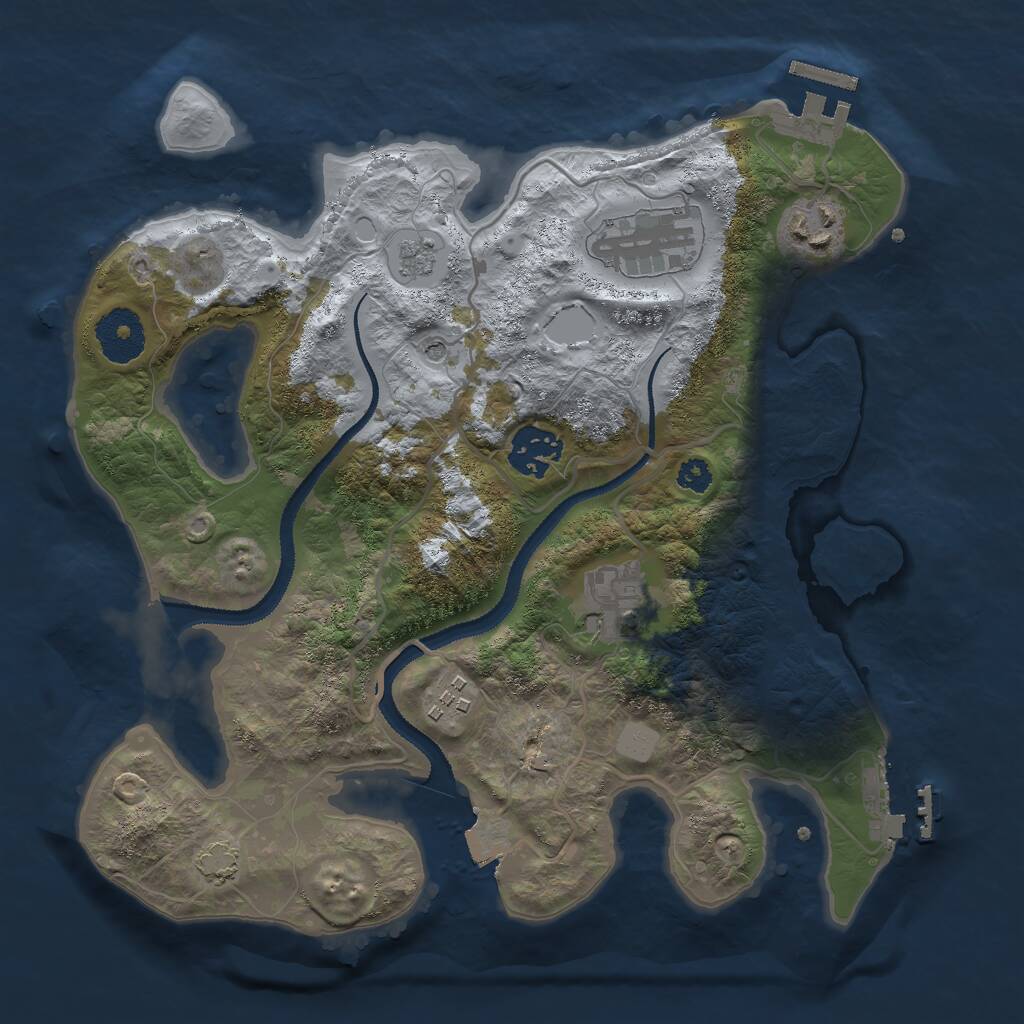 Rust Map: Procedural Map, Size: 3000, Seed: 40594, 11 Monuments