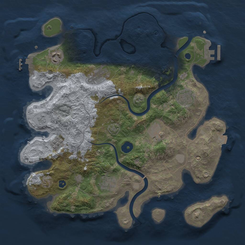Rust Map: Procedural Map, Size: 3250, Seed: 6, 12 Monuments