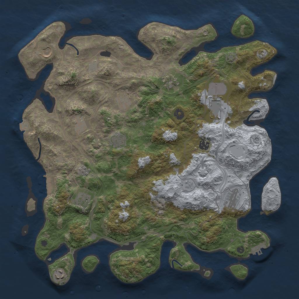 Rust Map: Procedural Map, Size: 4250, Seed: 502072283, 19 Monuments