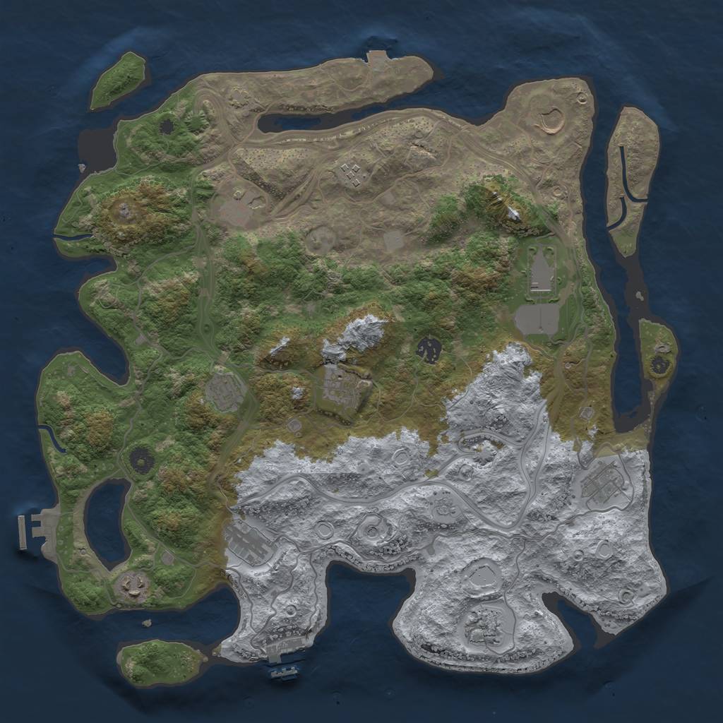 Rust Map: Procedural Map, Size: 4250, Seed: 739035463, 19 Monuments