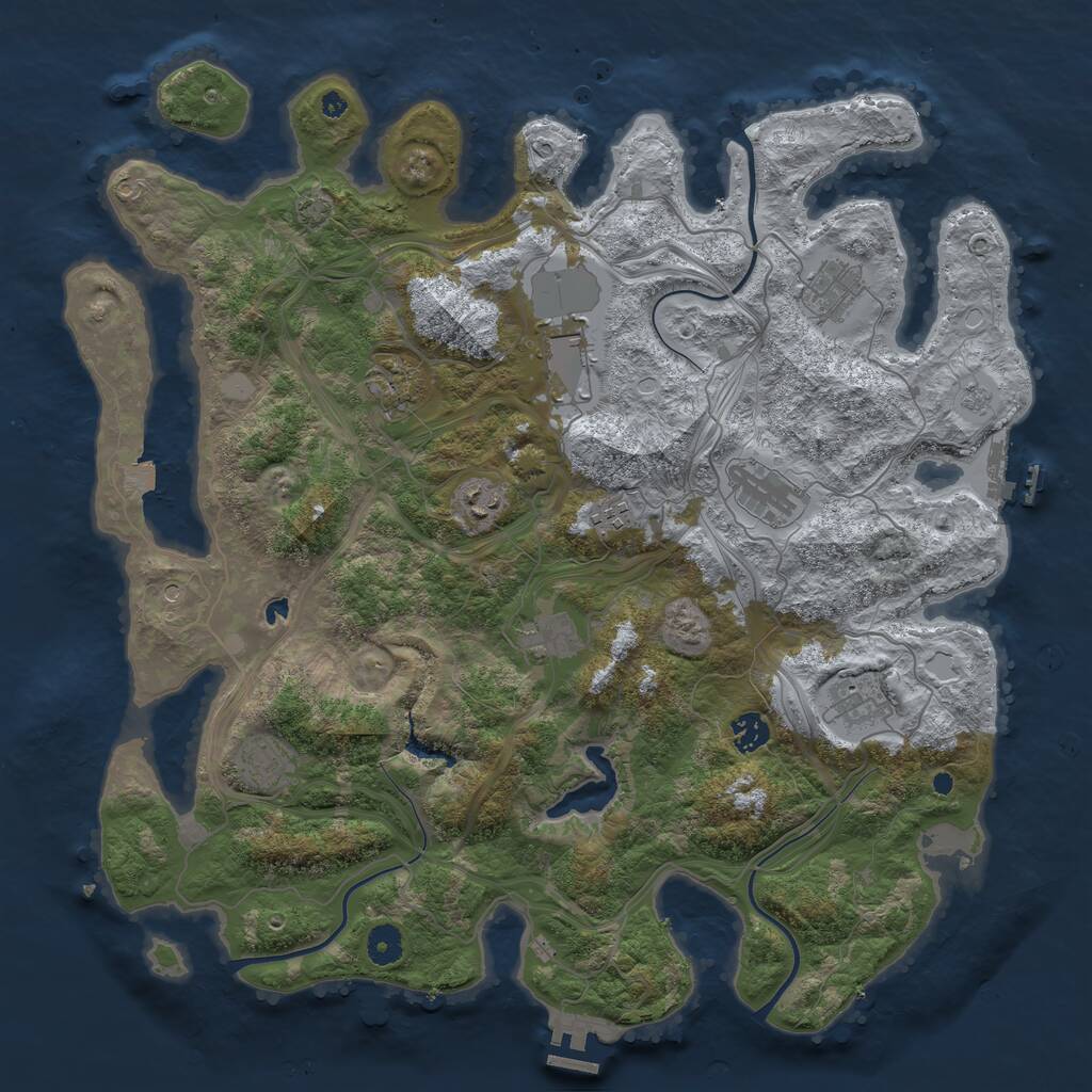 Rust Map: Procedural Map, Size: 4250, Seed: 563484303, 16 Monuments