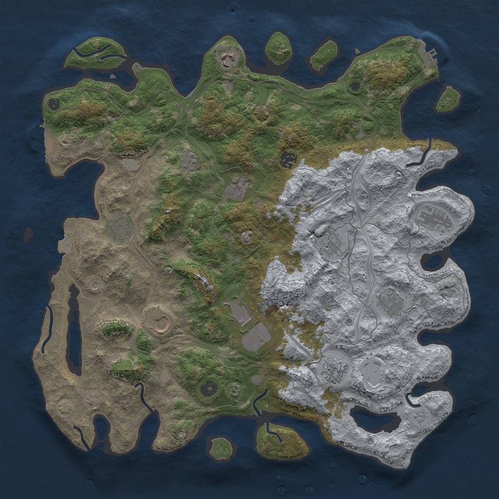 Rust Map: Procedural Map, Size: 4500, Seed: 299533165, 19 Monuments