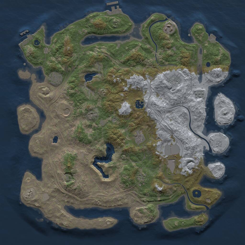 Rust Map: Procedural Map, Size: 4250, Seed: 1316056317, 15 Monuments