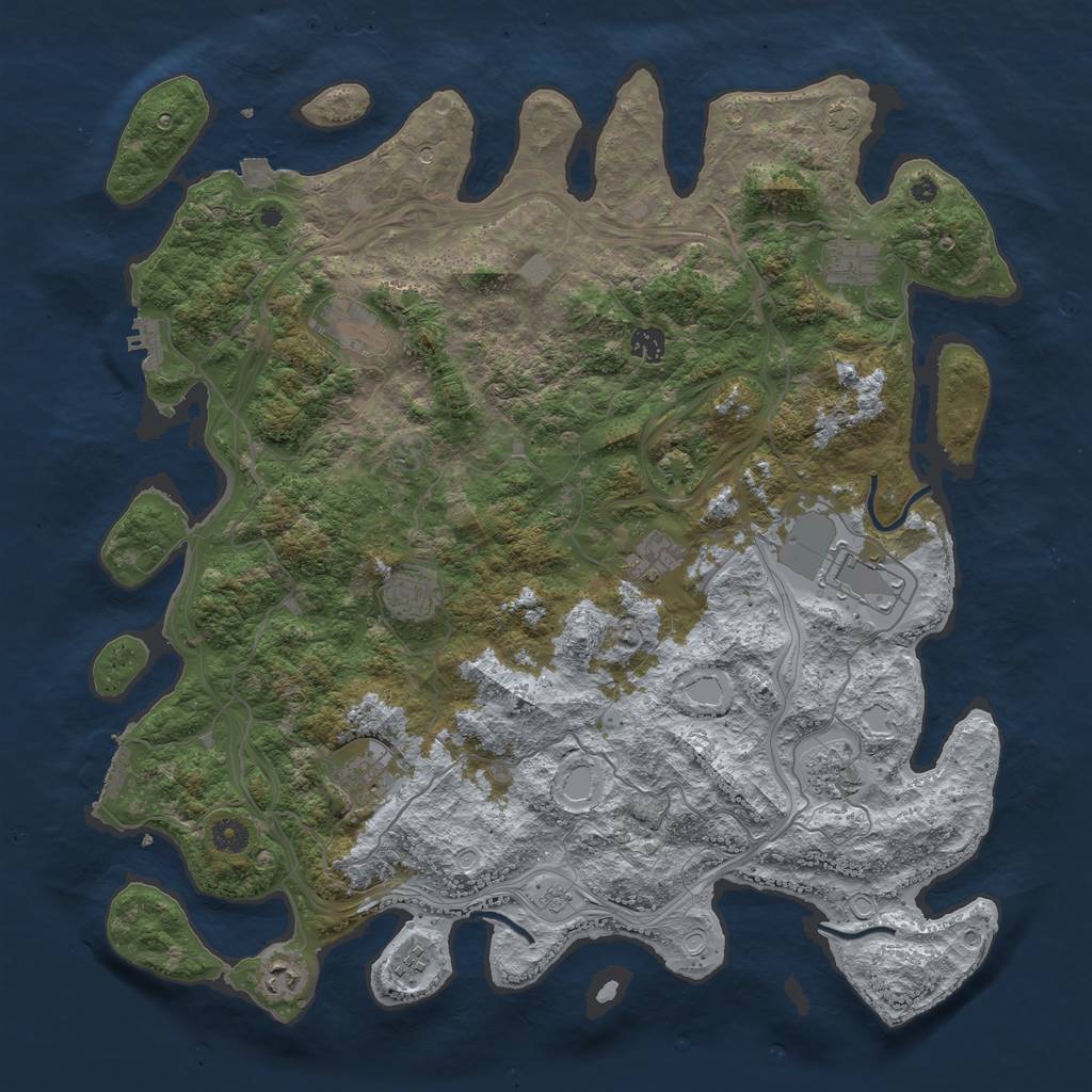Rust Map: Procedural Map, Size: 4500, Seed: 187908270, 18 Monuments