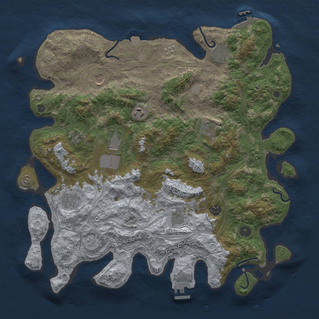 Rust Map: Procedural Map, Size: 4250, Seed: 1443219823, 18 Monuments