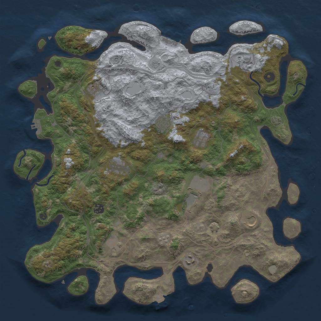 Rust Map: Procedural Map, Size: 4500, Seed: 66060624, 19 Monuments