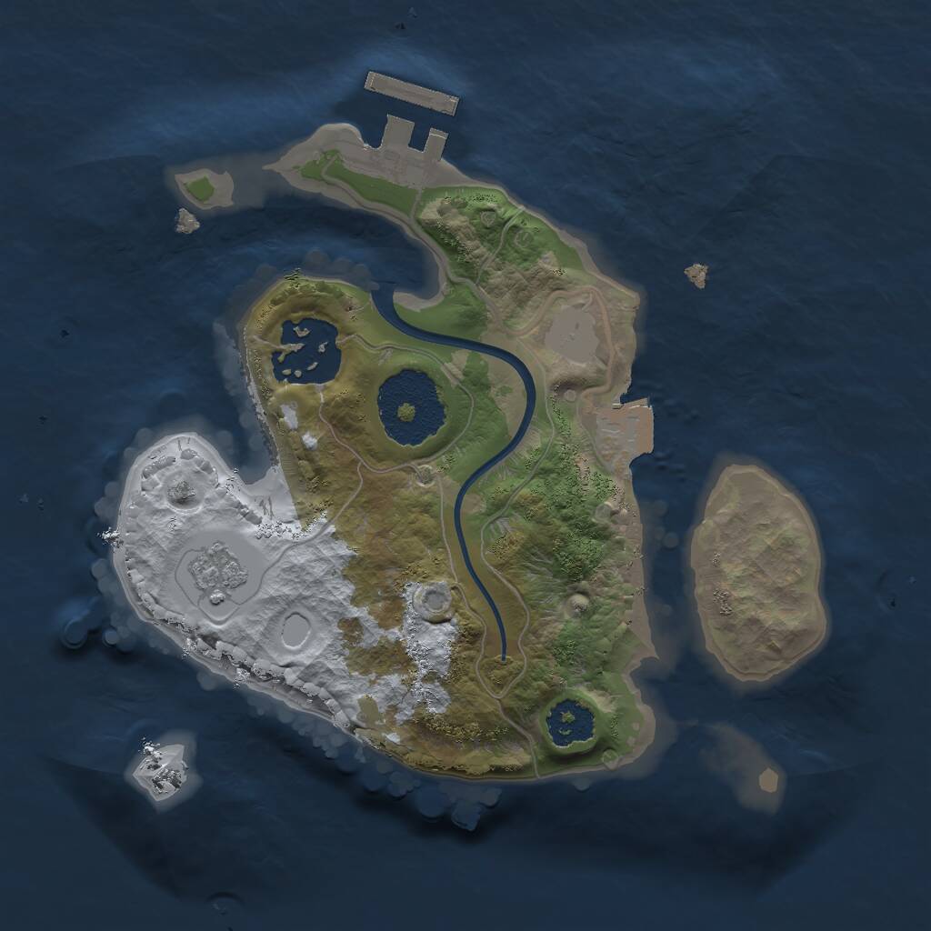 Rust Map: Procedural Map, Size: 2000, Seed: 712345689, 4 Monuments