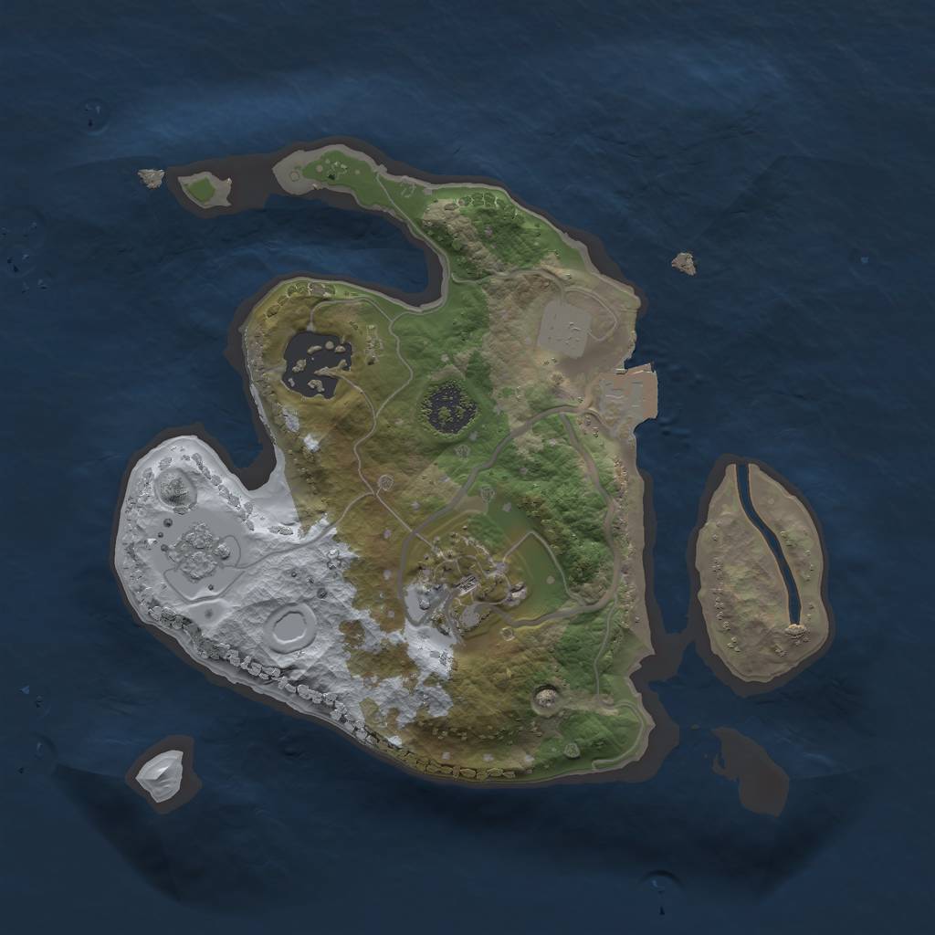 Rust Map: Procedural Map, Size: 2000, Seed: 712345689, 6 Monuments