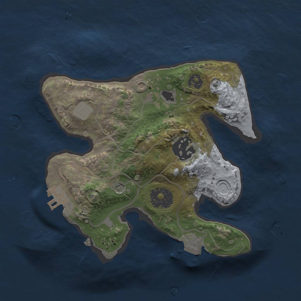 Rust Map: Procedural Map, Size: 2000, Seed: 26924218, 6 Monuments