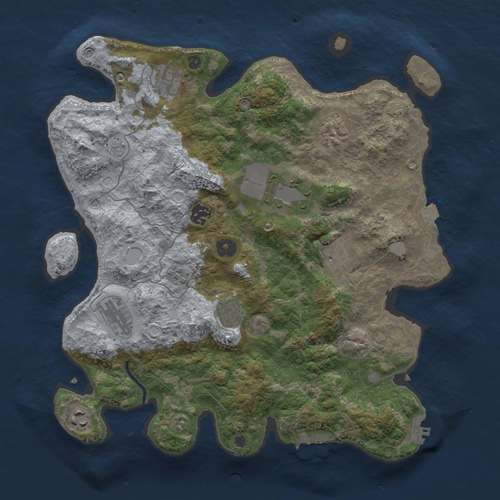 Rust Map: Procedural Map, Size: 3750, Seed: 542737992, 17 Monuments