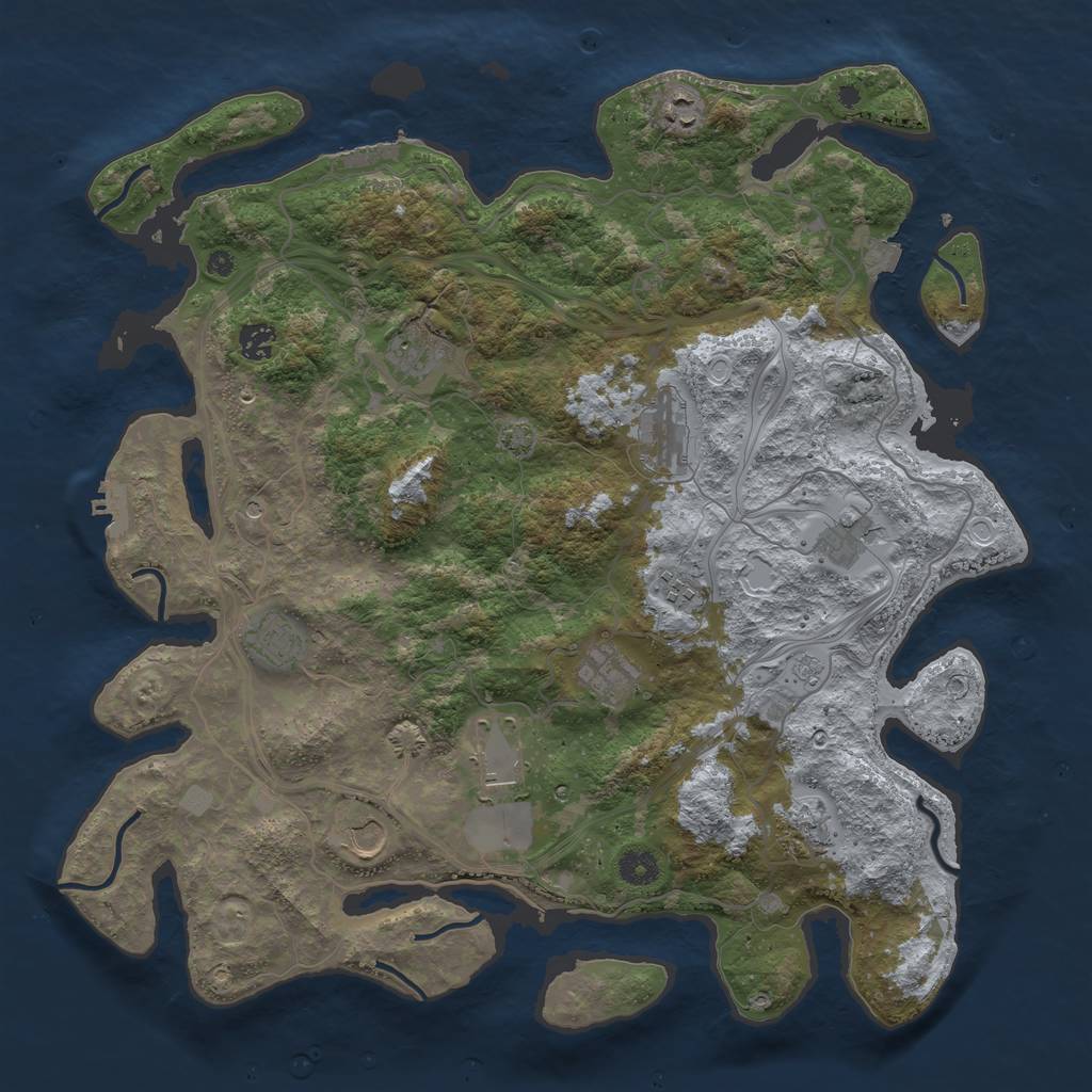 Rust Map: Procedural Map, Size: 4250, Seed: 2024987422, 19 Monuments