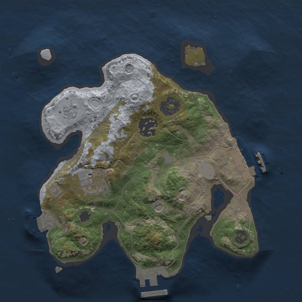 Rust Map: Procedural Map, Size: 2300, Seed: 443343, 9 Monuments