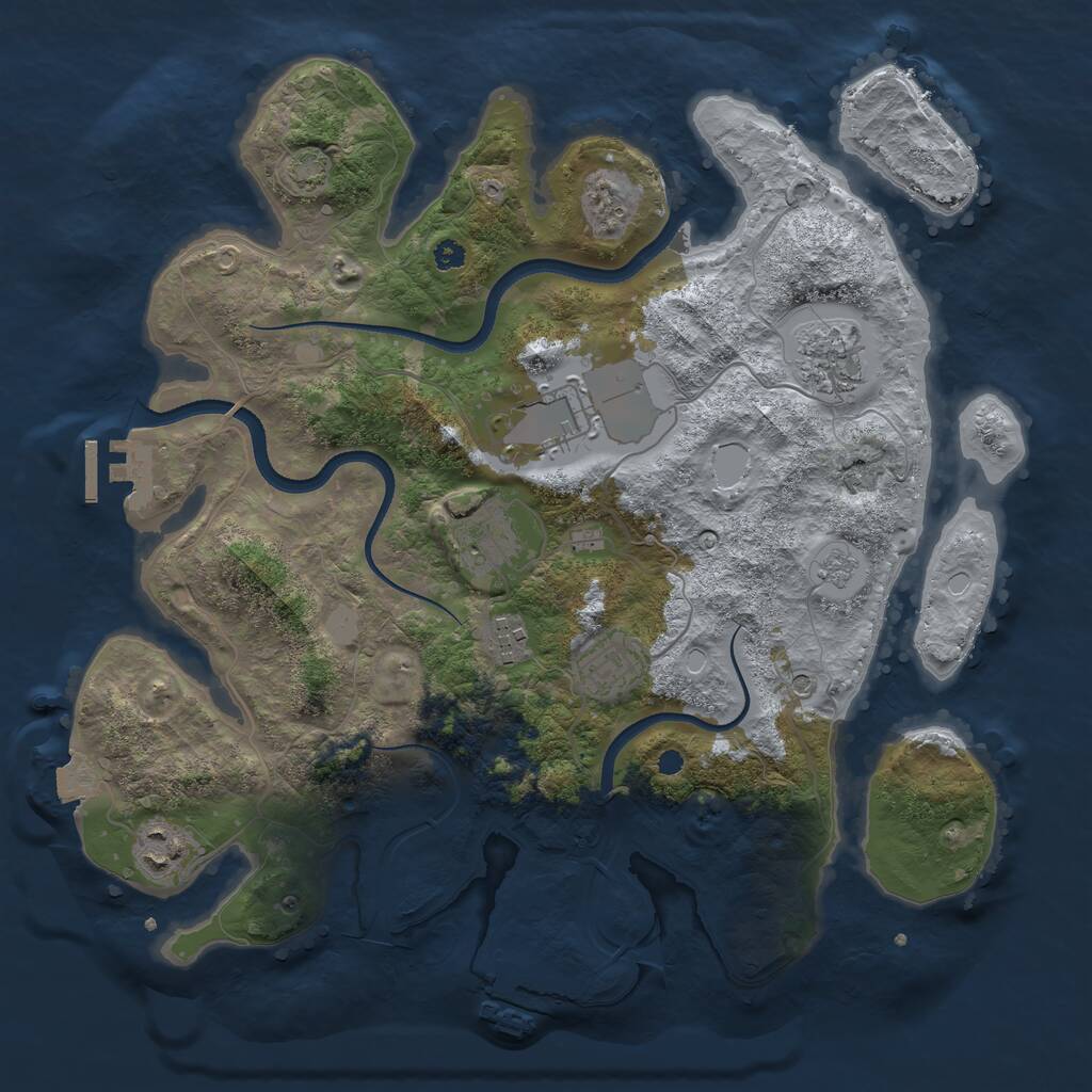 Rust Map: Procedural Map, Size: 3500, Seed: 62706263, 12 Monuments