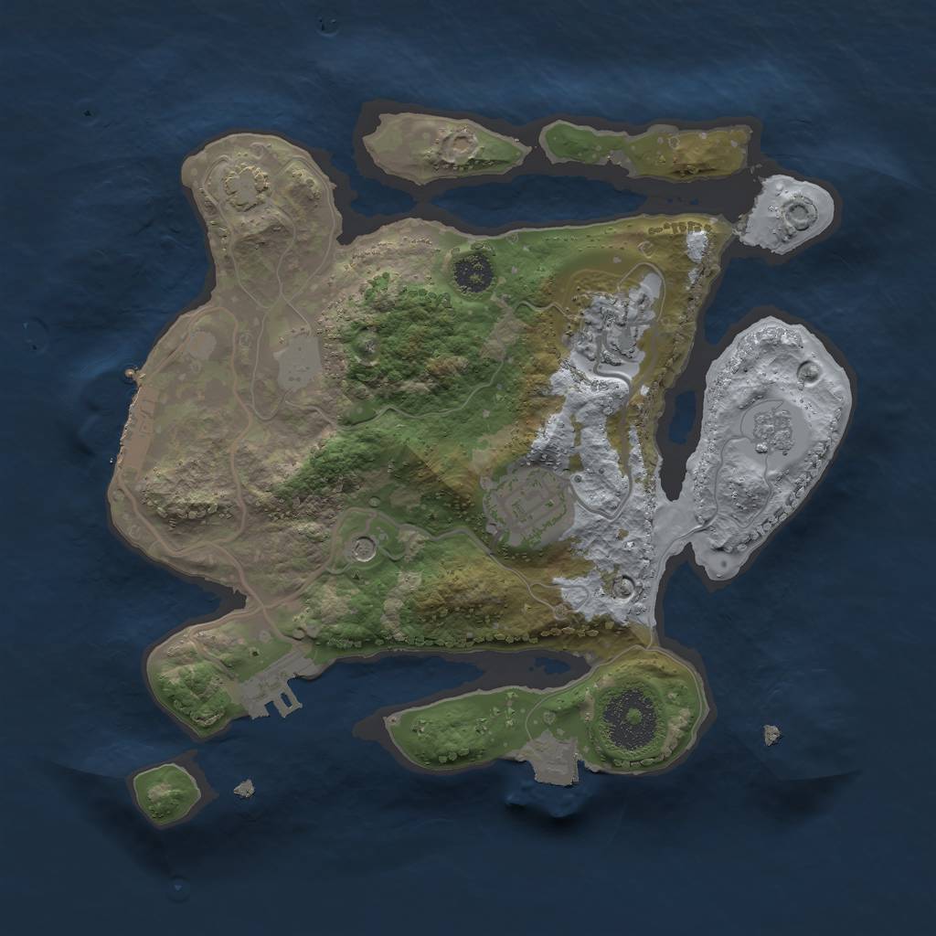 Rust Map: Procedural Map, Size: 2500, Seed: 10684892, 10 Monuments