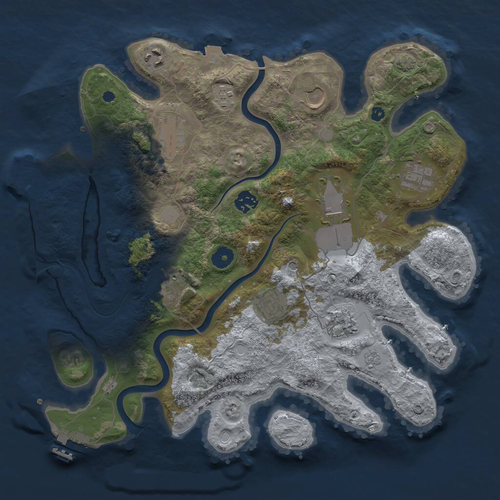 Rust Map: Procedural Map, Size: 3500, Seed: 761382804, 16 Monuments