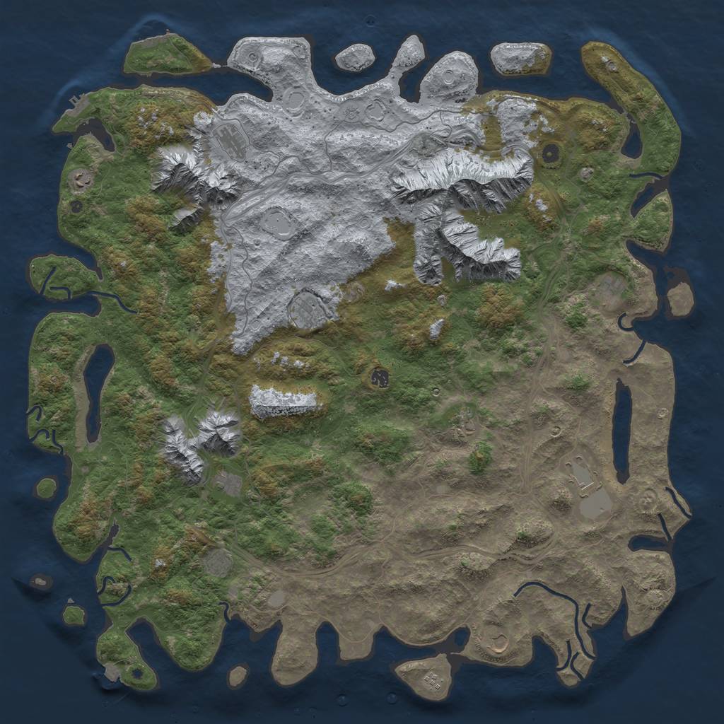 Rust Map: Procedural Map, Size: 6000, Seed: 103743596, 19 Monuments