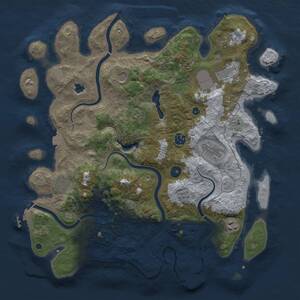 Thumbnail Rust Map: Procedural Map, Size: 4000, Seed: 6975, 14 Monuments