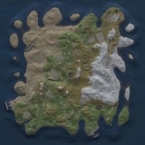 Thumbnail Rust Map: Procedural Map, Size: 4000, Seed: 6975, 19 Monuments