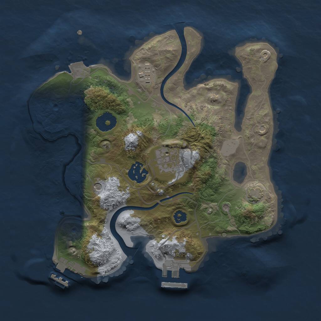 Rust Map: Procedural Map, Size: 2500, Seed: 605619770, 8 Monuments