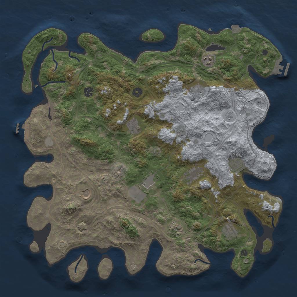 Rust Map: Procedural Map, Size: 4500, Seed: 888704923, 19 Monuments