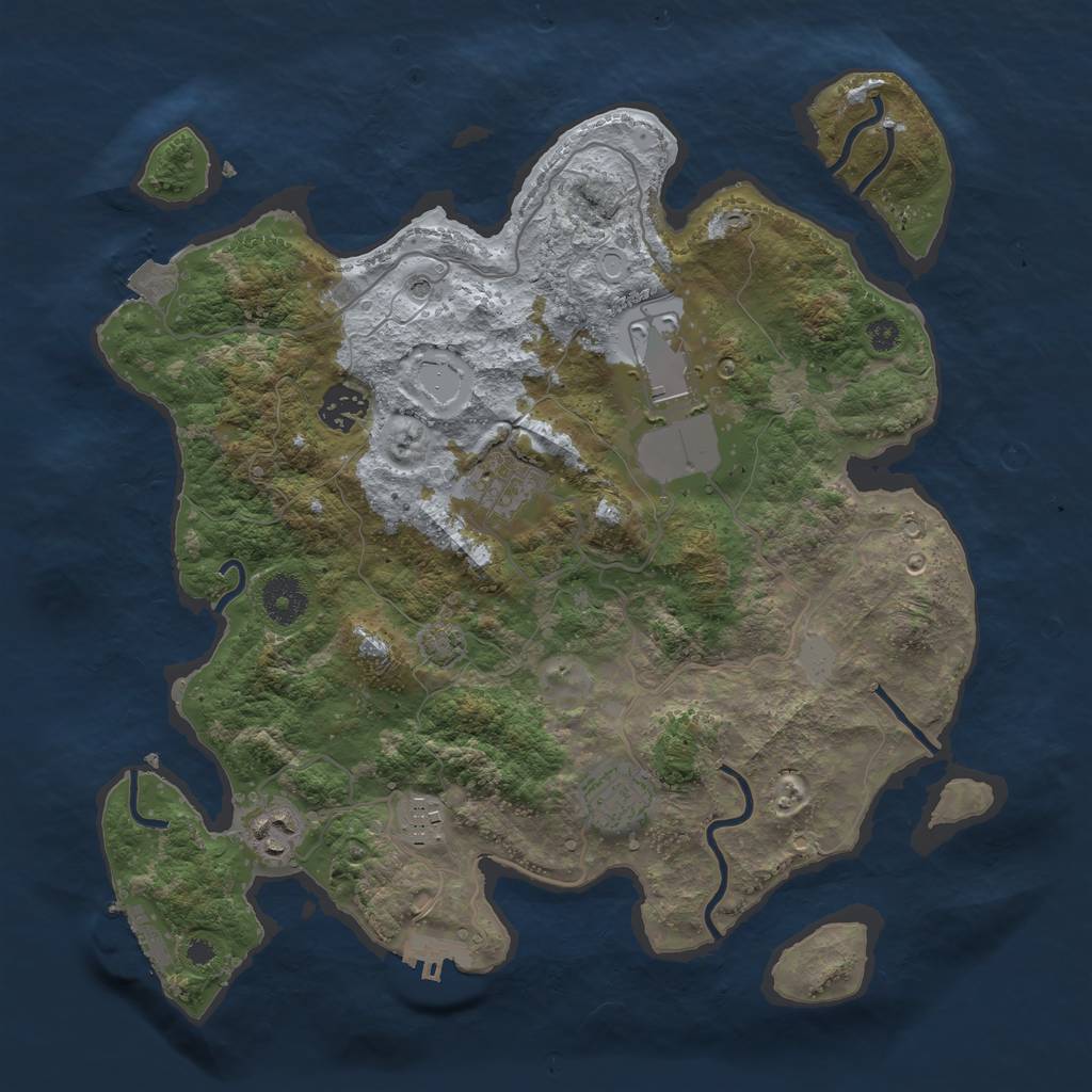 Rust Map: Procedural Map, Size: 3500, Seed: 457704679, 13 Monuments