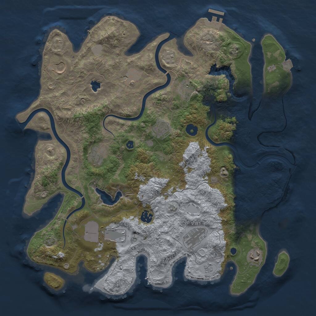 Rust Map: Procedural Map, Size: 4000, Seed: 2062394095, 15 Monuments