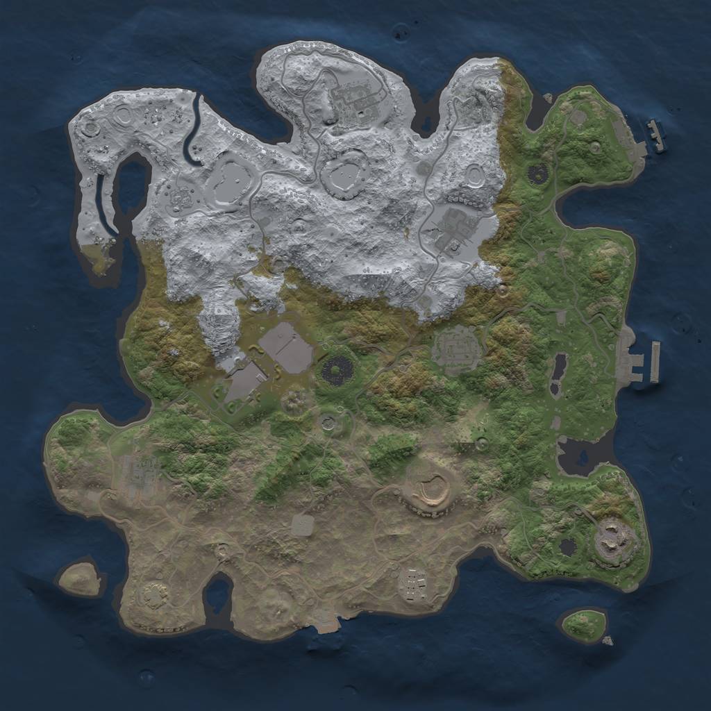 Rust Map: Procedural Map, Size: 3500, Seed: 171445982, 16 Monuments