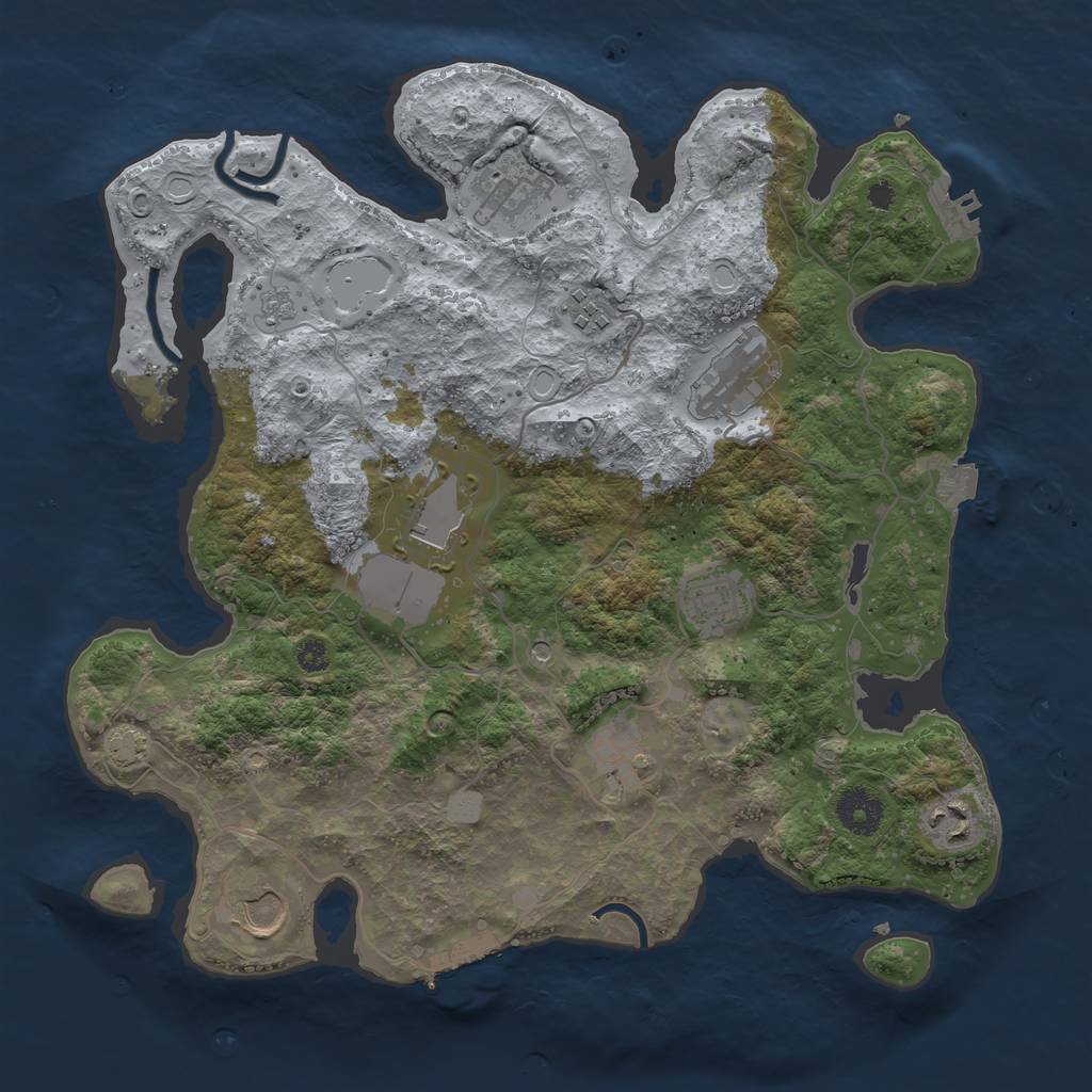 Rust Map: Procedural Map, Size: 3500, Seed: 171445982, 16 Monuments