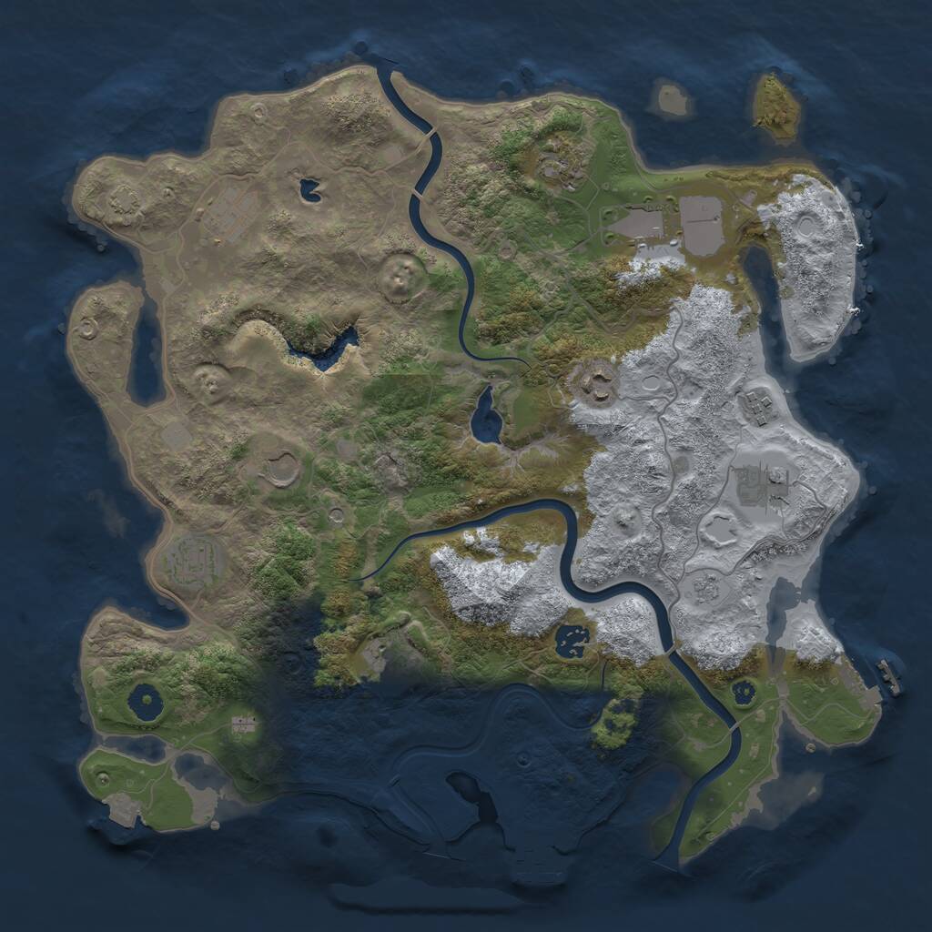 Rust Map: Procedural Map, Size: 4000, Seed: 964082605, 16 Monuments