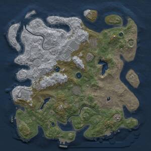 Thumbnail Rust Map: Procedural Map, Size: 4000, Seed: 1943823046, 13 Monuments
