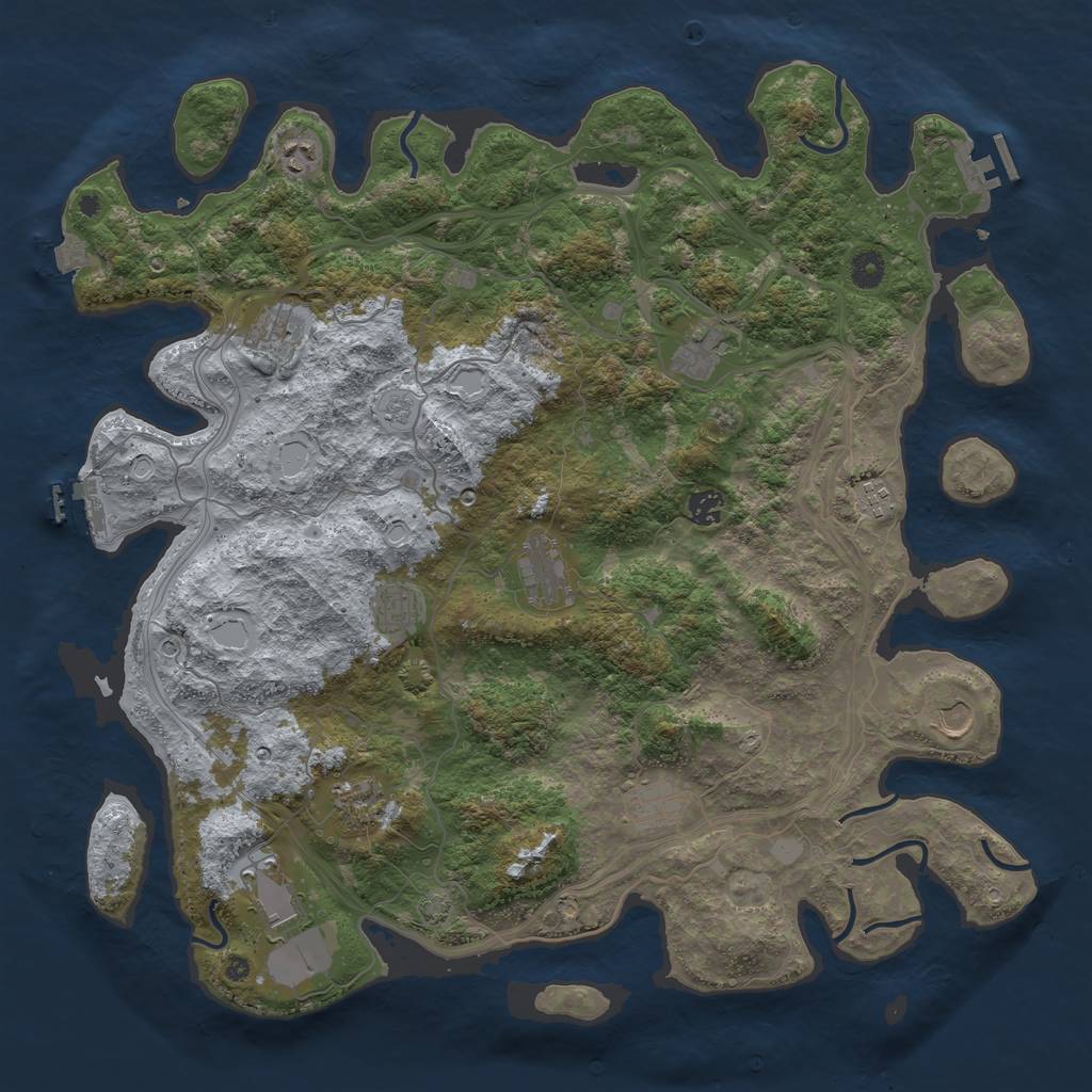 Rust Map: Procedural Map, Size: 4500, Seed: 1730599023, 19 Monuments