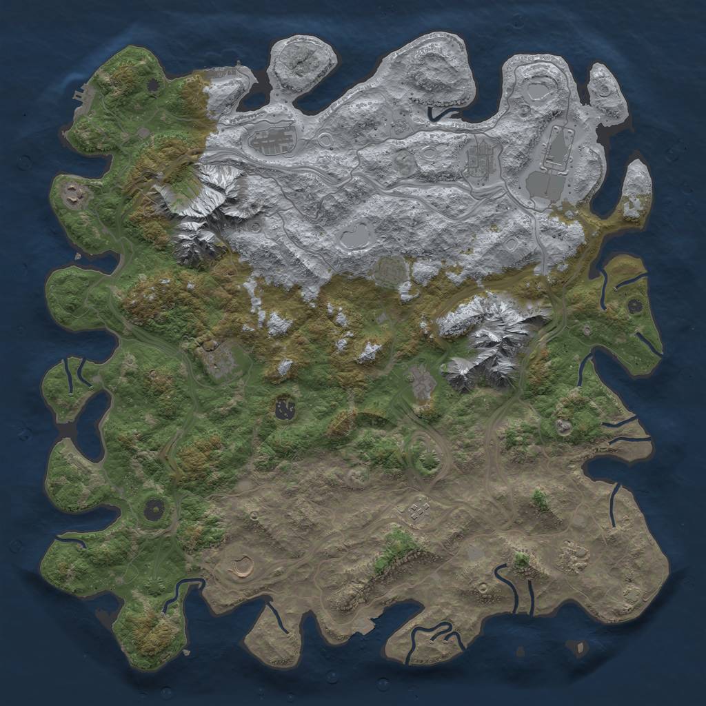 Rust Map: Procedural Map, Size: 5000, Seed: 276934462, 19 Monuments
