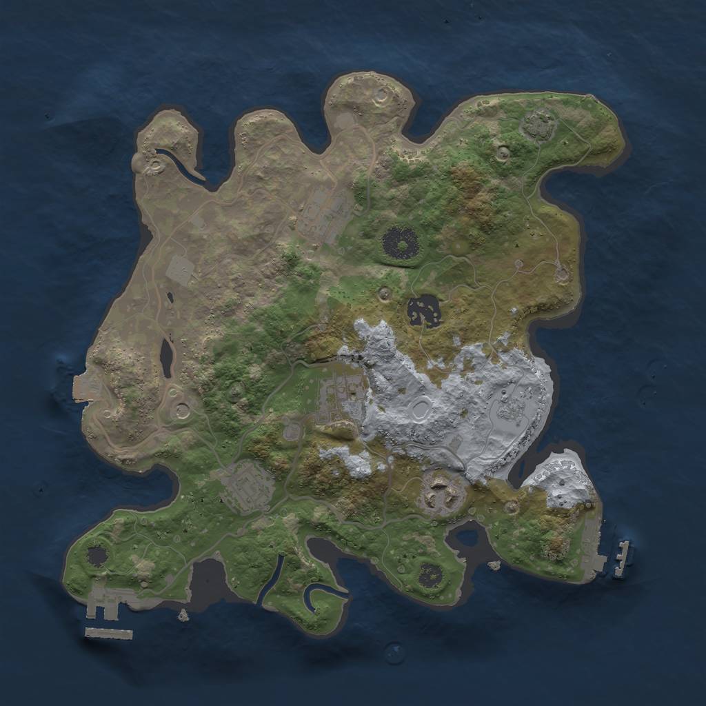 Rust Map: Procedural Map, Size: 3000, Seed: 1862647020, 13 Monuments