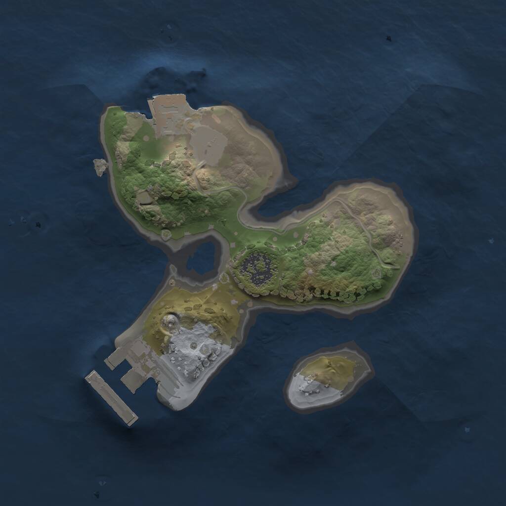 Rust Map: Procedural Map, Size: 1550, Seed: 555, 2 Monuments