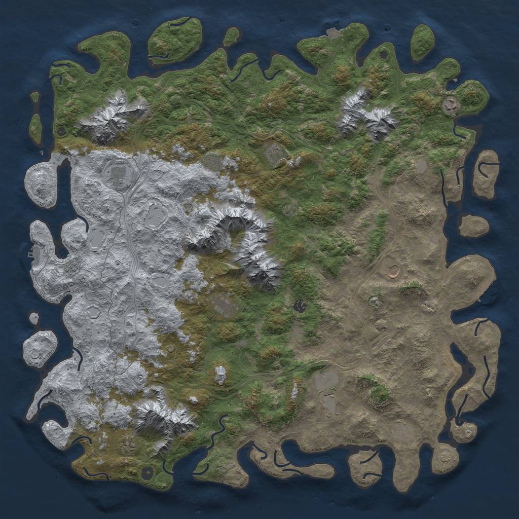 Rust Map: Procedural Map, Size: 6000, Seed: 20102023, 19 Monuments