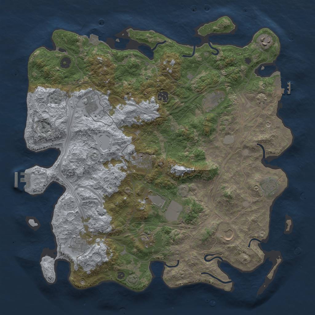 Rust Map: Procedural Map, Size: 4250, Seed: 3398, 19 Monuments