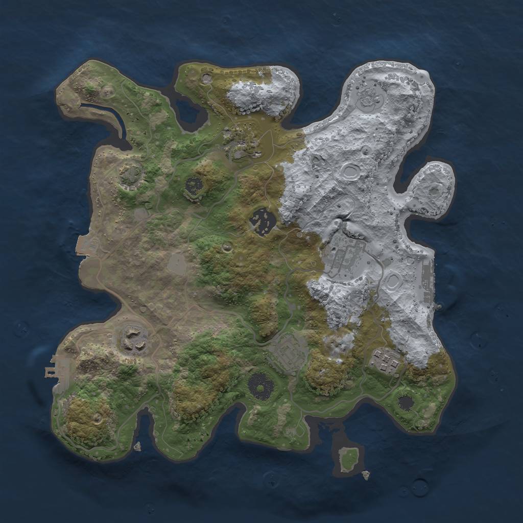 Rust Map: Procedural Map, Size: 3000, Seed: 1839685816, 13 Monuments