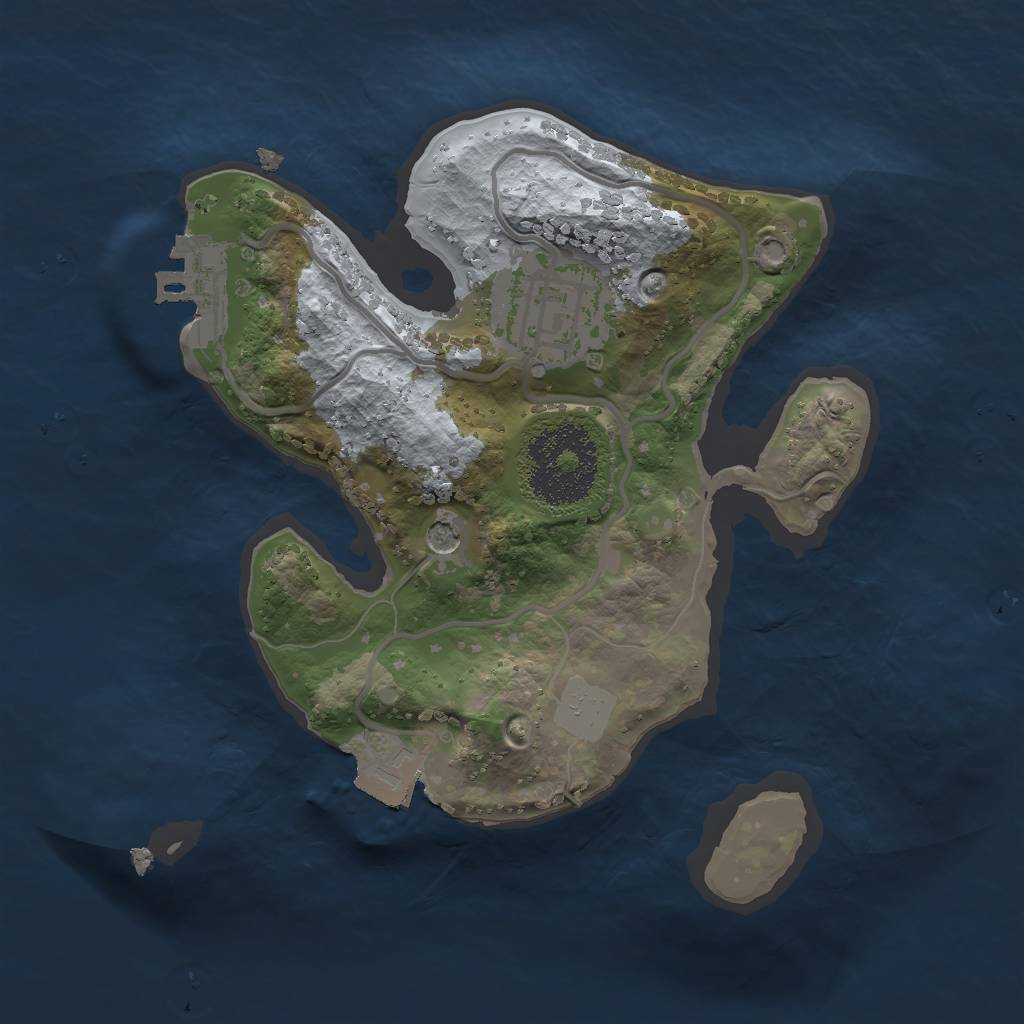 Rust Map: Procedural Map, Size: 2000, Seed: 8934567, 6 Monuments