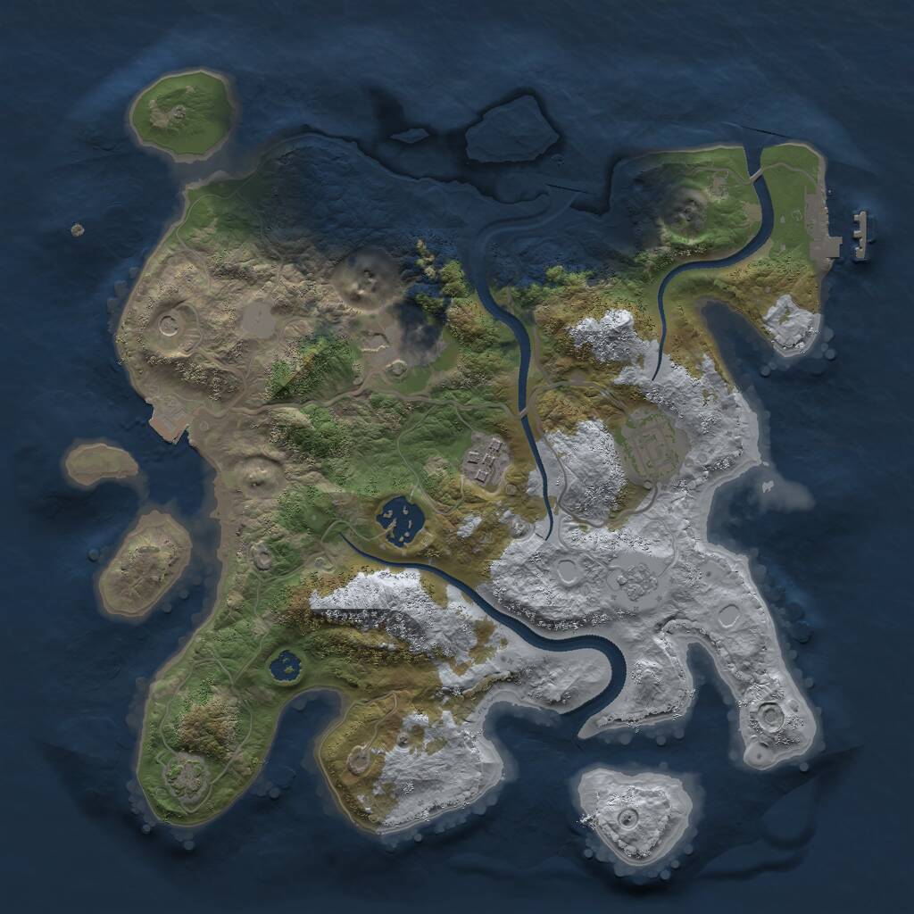 Rust Map: Procedural Map, Size: 3000, Seed: 1484643895, 9 Monuments
