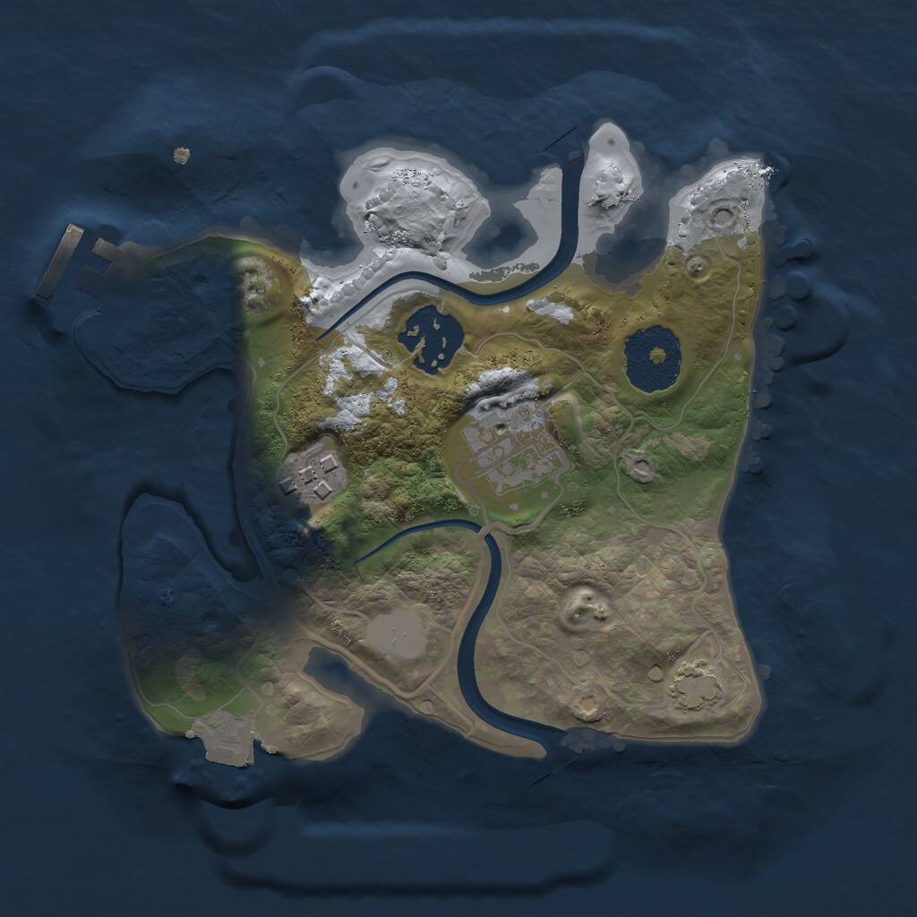 Rust Map: Procedural Map, Size: 2222, Seed: 983184290, 6 Monuments