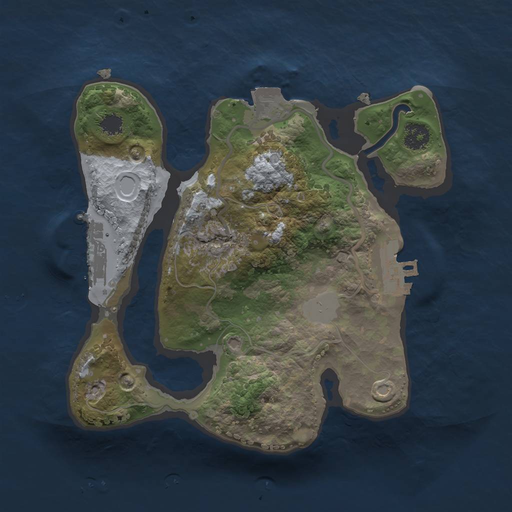 Rust Map: Procedural Map, Size: 2000, Seed: 1695438834, 5 Monuments