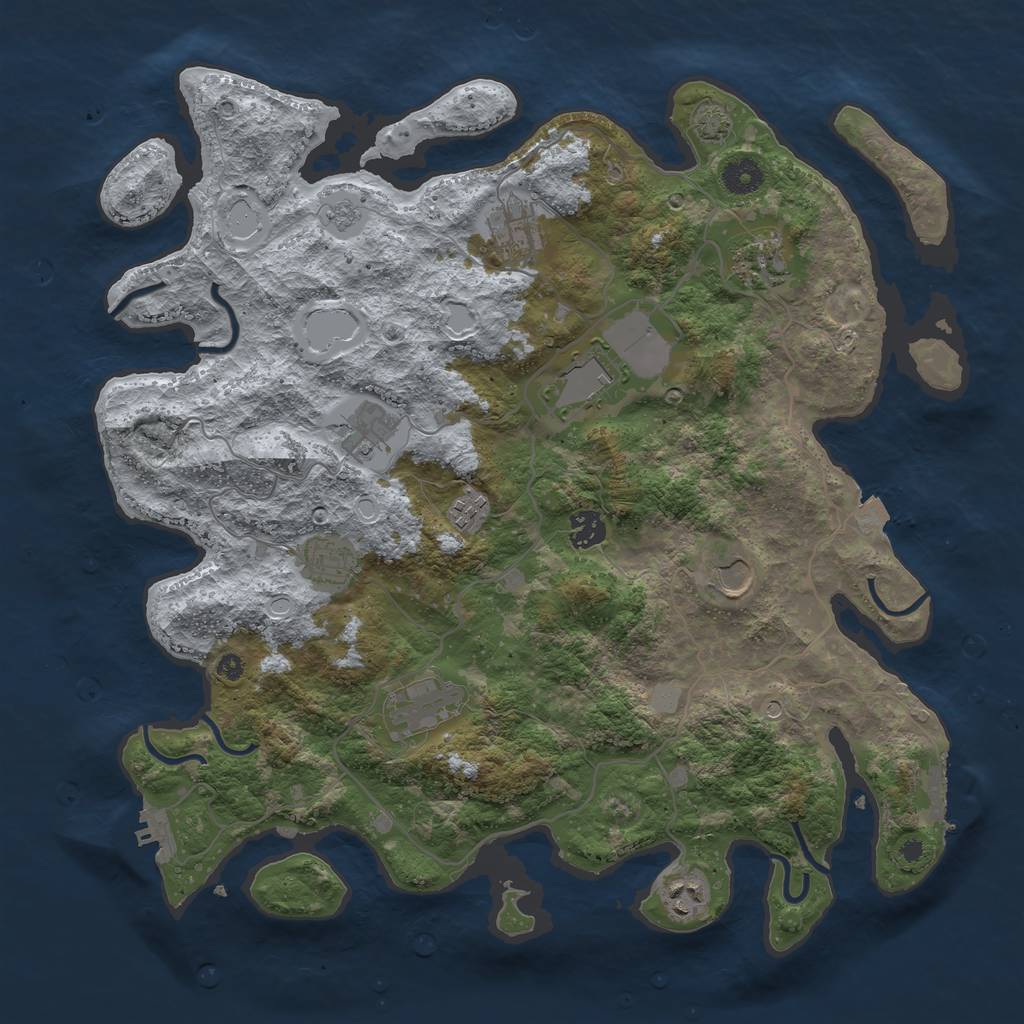 Rust Map: Procedural Map, Size: 4000, Seed: 1568551510, 18 Monuments