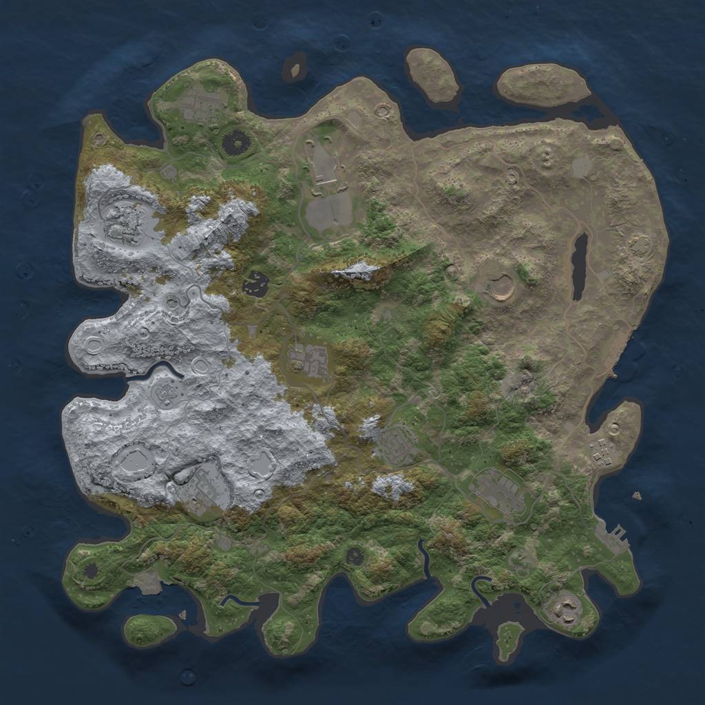 Rust Map: Procedural Map, Size: 4000, Seed: 249291152, 19 Monuments