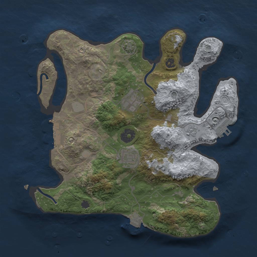 Rust Map: Procedural Map, Size: 2700, Seed: 619110512, 9 Monuments