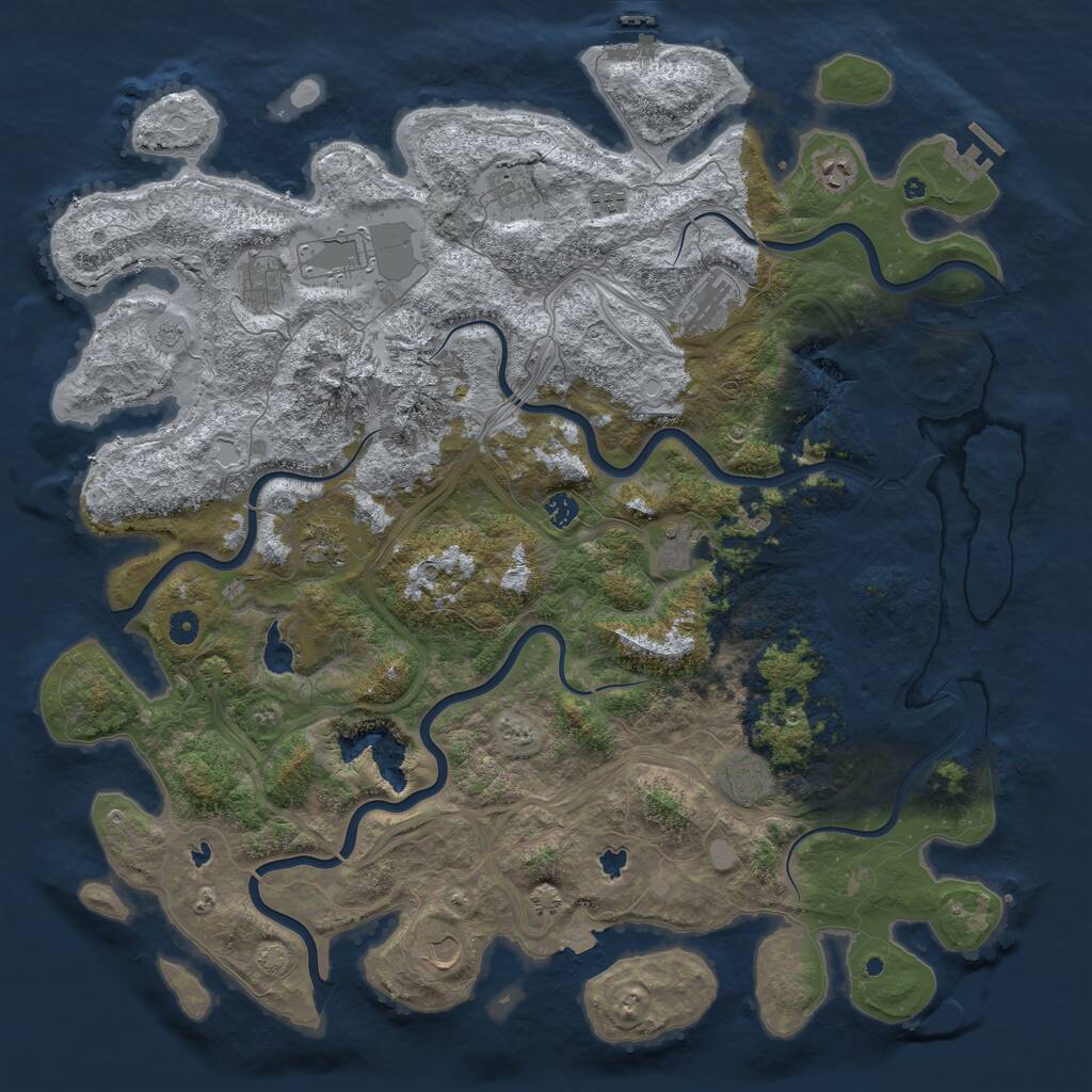 Rust Map: Procedural Map, Size: 5000, Seed: 798, 17 Monuments