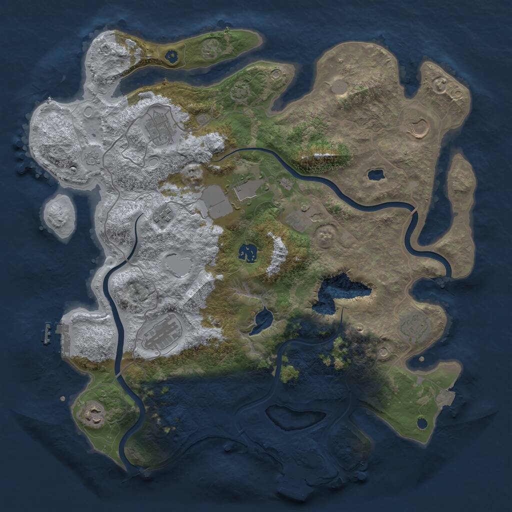 Rust Map: Procedural Map, Size: 4000, Seed: 273979842, 15 Monuments