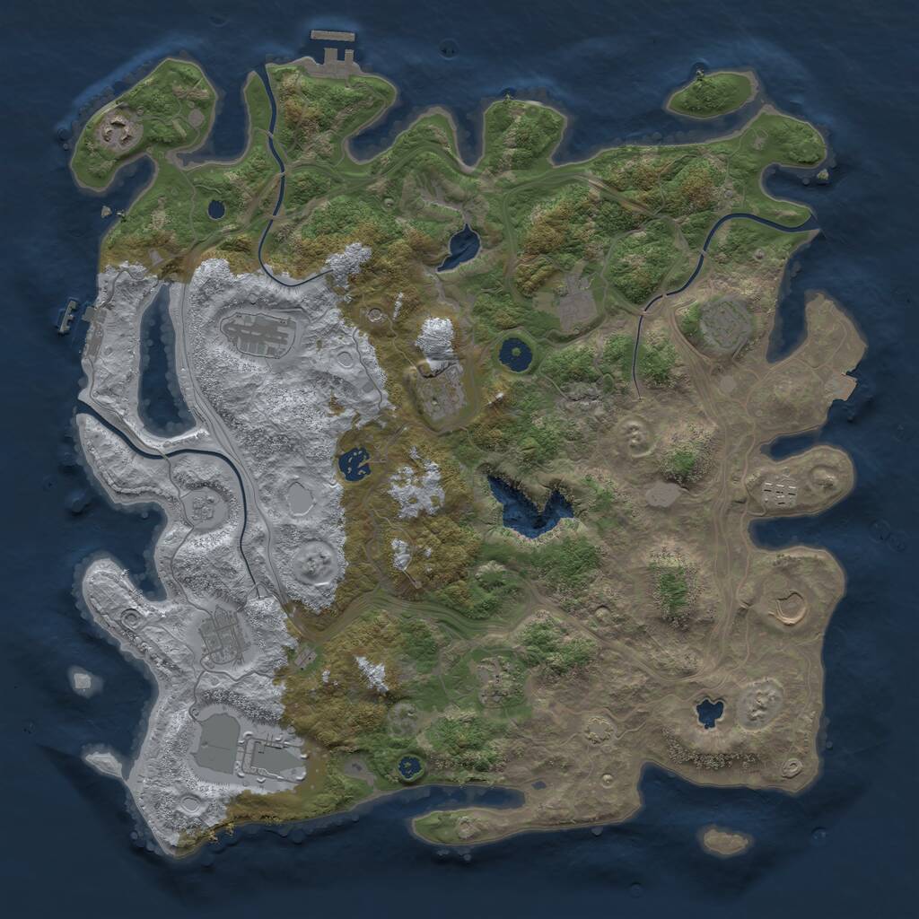 Rust Map: Procedural Map, Size: 4250, Seed: 127660, 17 Monuments