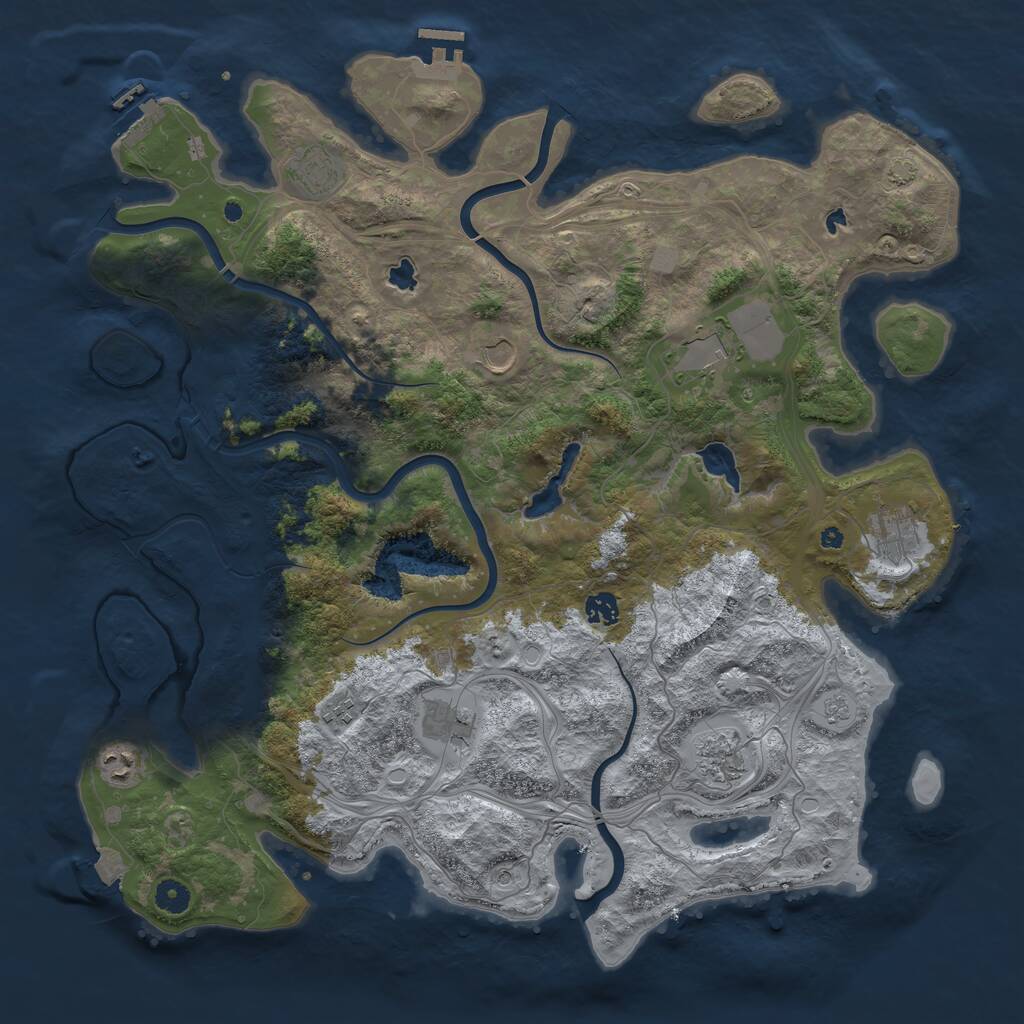 Rust Map: Procedural Map, Size: 4500, Seed: 1983041011, 15 Monuments